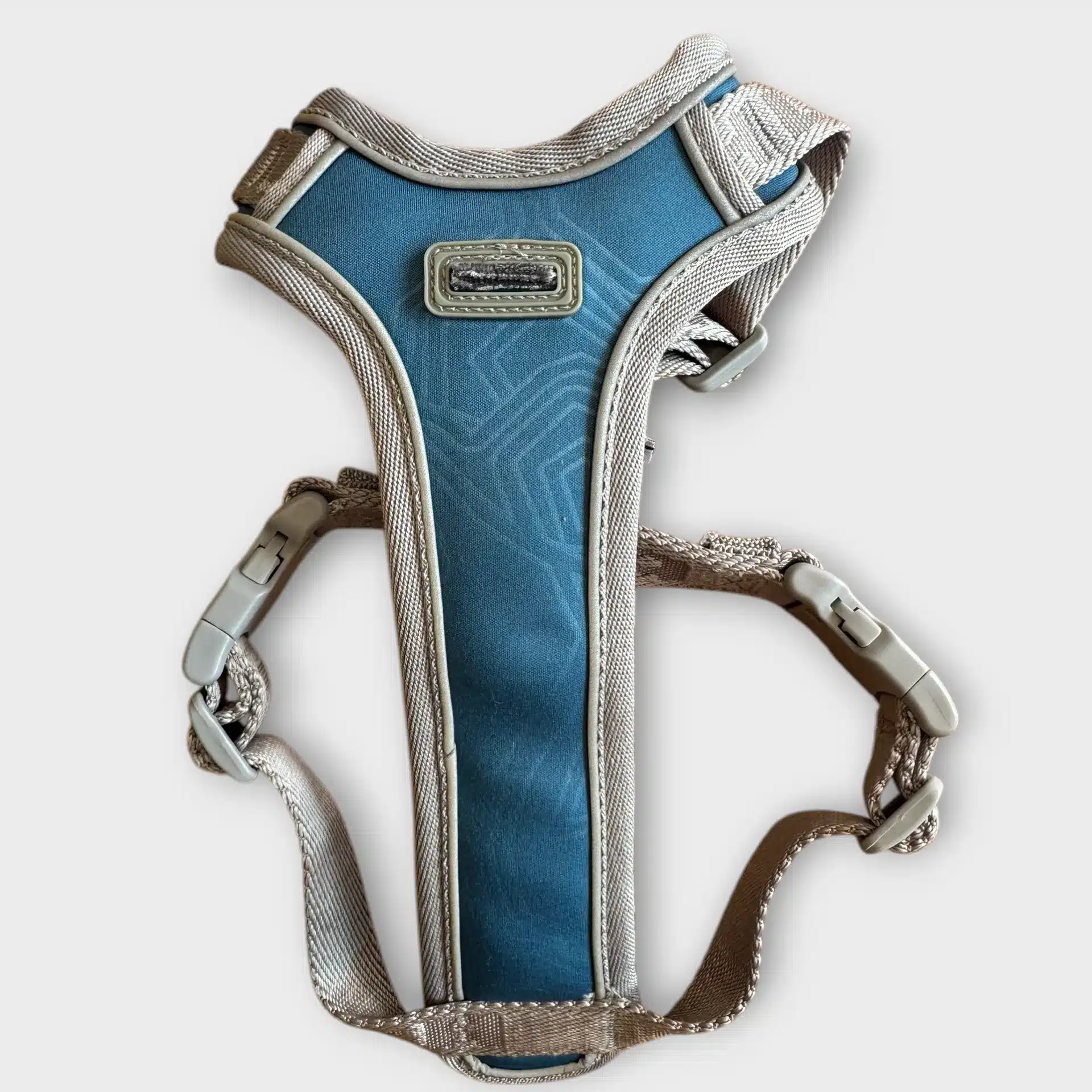 Grey-blue Hurtta Venture harness for dogs, size 40-45 cm.