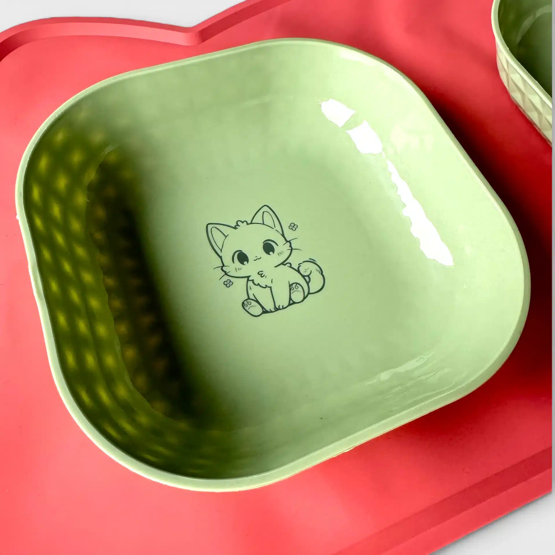 Kattmatsskålset med Silikonunderlägg 2